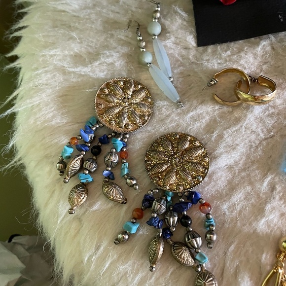 12 Pairs of Silver and Gold Dangle Earrings Bundle - Picture 3 of 12
